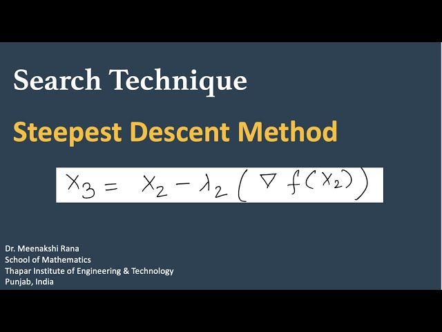 Steepest Descent Method | Search Technique