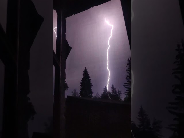 Lightning strikes in slow motion (240fps) in Muurame, Finland