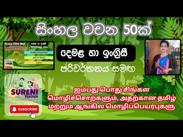 Learn 50 Essential Sinhala, Tamil, & English Words | Grade 1-11 Syllabus & O/L Papers | Gov Exams