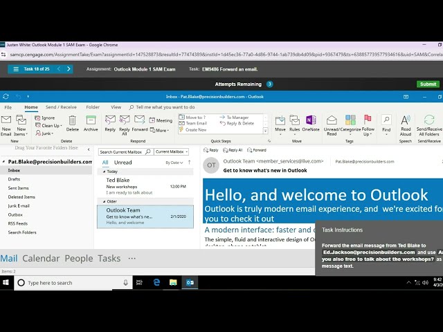 Outlook module 1 sam exam | Outlook module 2 sam exam | Outlook module 3 sam exam | SIMnetAssignment