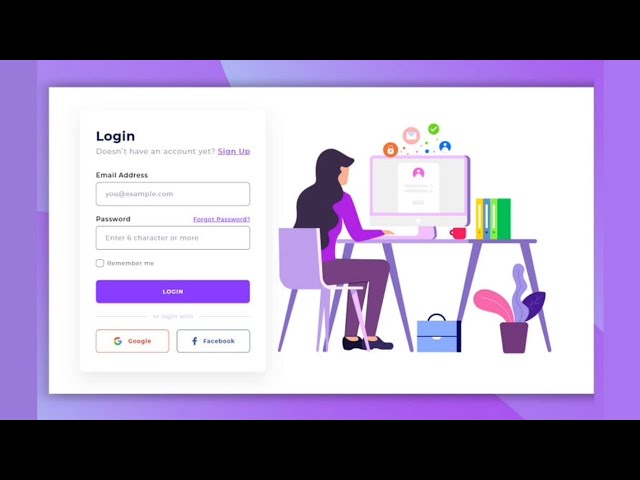 Animated Login Form using HTML & CSS | Tutorial | login page html css