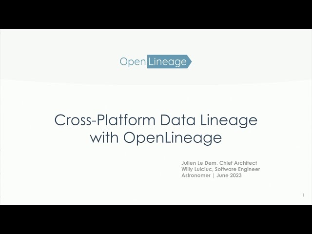 Cross-Platform Data Lineage with OpenLineage