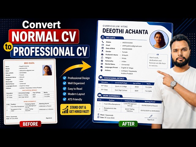 Convert Normal CV to Professional CV | Step-by-Step Guide | Ready to Print