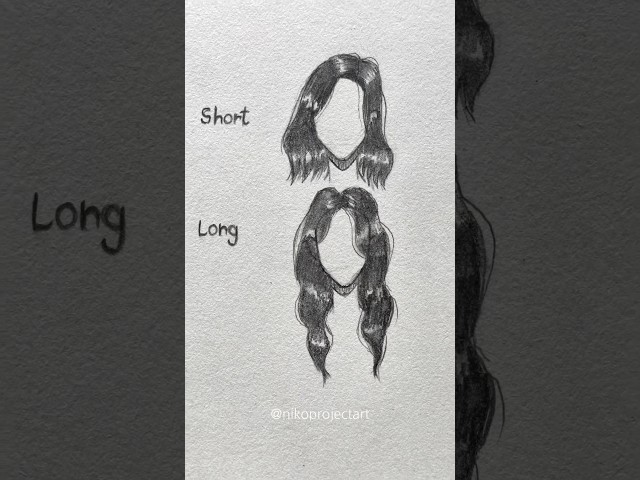 Drawing easy Hair short and long ✏️#drawing #tutorial #howtodraw #sketch #art #shorts