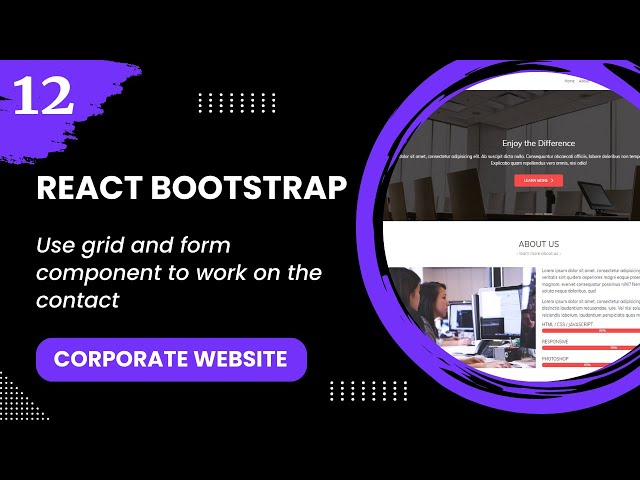 React Bootstrap #12 - Use grid and form component to work on the contact