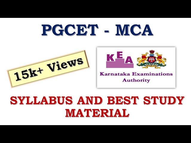 PGCET MCA Syllabus and Study Material