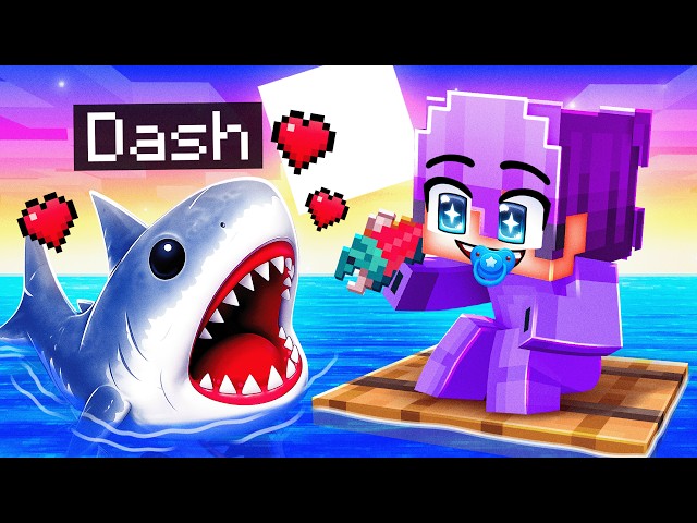 I Pretended to be BABY MEGALODON SHARK on a One RAFT!