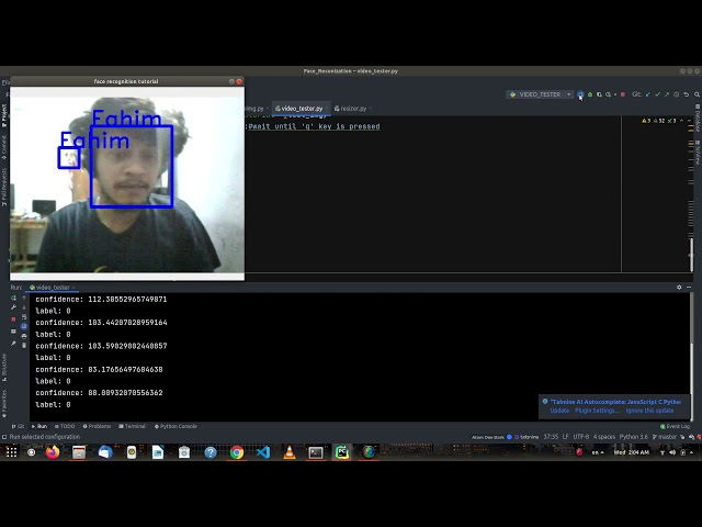 Real time face recognition with python 3.