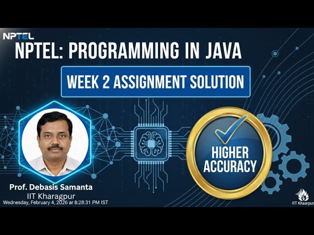 NPTEL Programming In Java Week 2 Assignment Solution | Jan 2026 | Prof. Debasis Samanta IIT Kharagpu