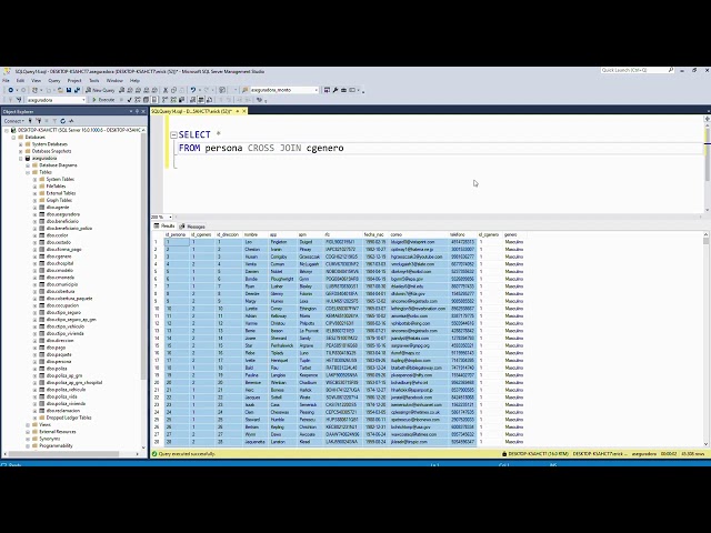 SQL Server 2022 - Sentencia CROSS JOIN