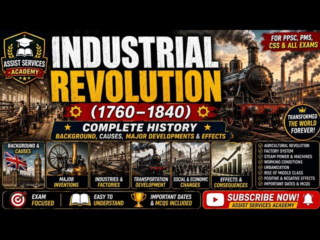 Industrial Revolution (1760–1840) Complete History 🔥 | Background, Causes, Major Developments 