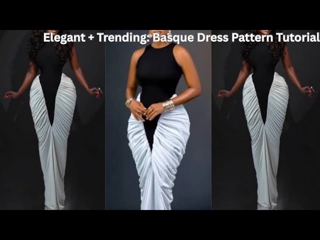 Draft a Stunning Basque Dress with Ruched Skirt | Step-by-Step Pattern Tutorial