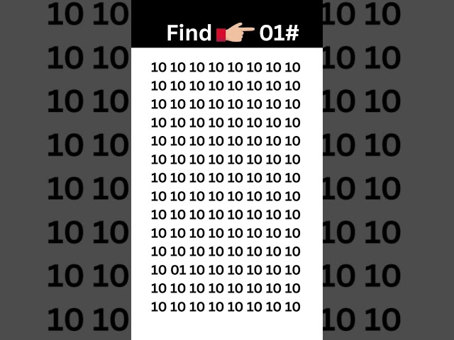 Find 01 😱🤔 join for more puzzle 🧩#viral #brainteasers #number #shorts #treanding #pypシ #quiz # new