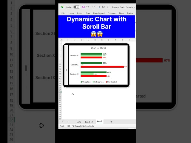 Dynamic Chart With Help Of Scroll Bar #shorts