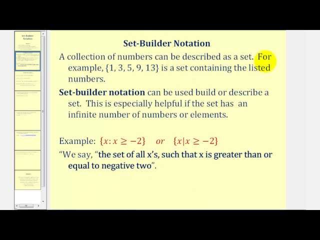 Set-Builder Notation