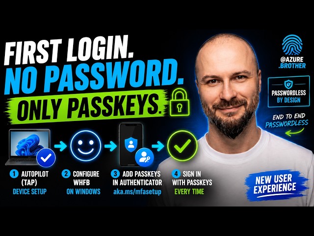 Passwordless from Day One | Windows Autopilot + TAP + WHfB + Passkeys (No Password Ever)