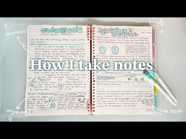 how to take AESTHETIC & EFFICIENT notes (note-taking & study tips)