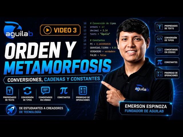 Aprende Conversiones, Constantes y Comentarios con lenguaje Águila | video #3