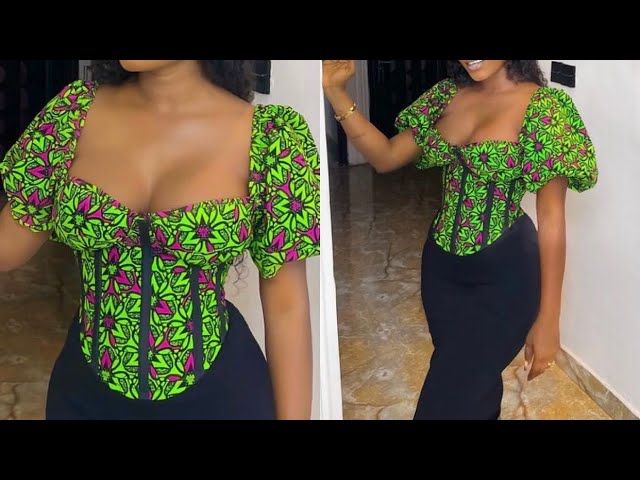 How To Cut And Sew This Corset Top With Sleeves / Cutting And Stitching Tutorial.