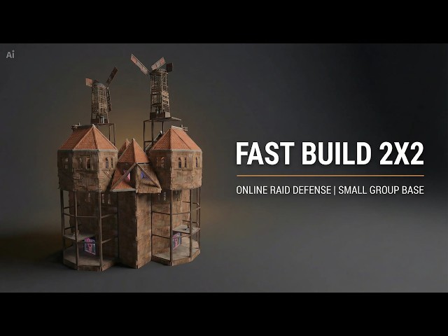 FAST BUILD 2x2 TRIO/QUAD Rust Base | STRONG Online Raid Defense #rust #rustbase #rustbasedesign