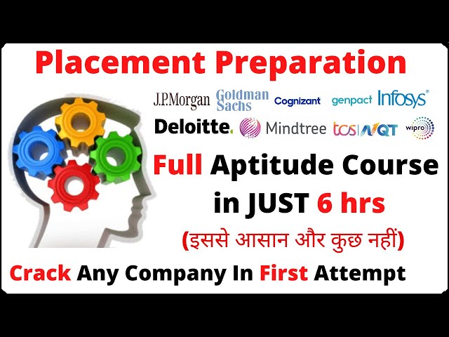 full aptitude course in one video | aptitude for placement preparation