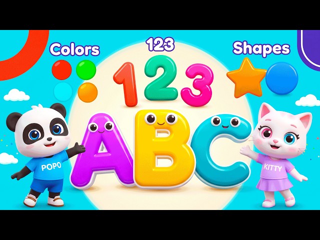 Preschool Learning activities for 3 year olds at home | Learn ABC Phonics Shapes Numbers Colors 🌈