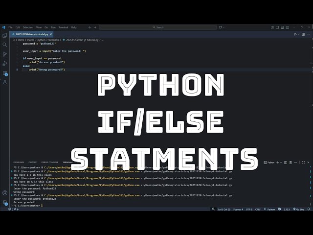 Learn Python If/Else in 4 Minutes!!!
