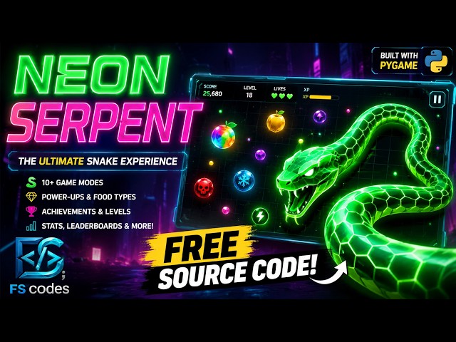 I Built an AAA Snake Game in Python (FREE Source Code)