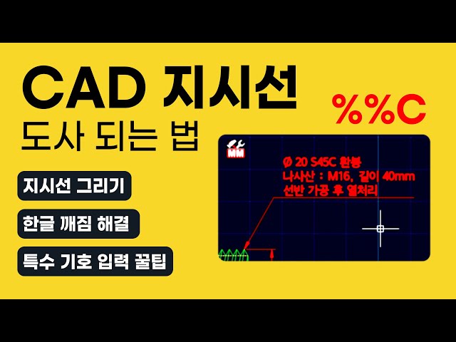 CAD | 지시선 도사 되는법, 한글 깨짐 해결법?  파이 Ø, 각도°, 공차 ± 입력 꿀팁 공개 #캐디안