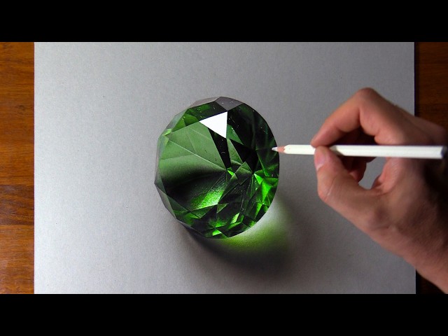 How to draw an emerald - Time Lapse (long version)