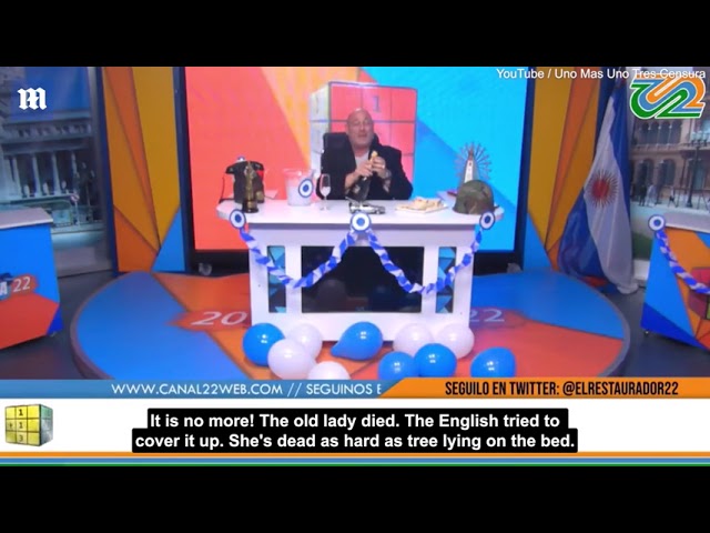 Argentinian TV host makes champagne toast to Queen's death