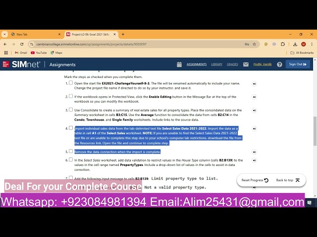 Project LO 06: Excel 2021 Skills Approach - Ch 9 Challenge Yourself 9.3 [5.83%]