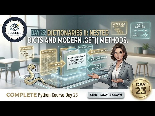 Day 23: Dictionaries II: Nested Dicts and modern .get() methods. |EDULEXIS |