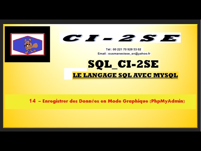 CI 2SE 14 SQL Saving Data in Graphical Mode phpMyAdmin