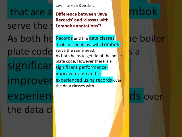 Java Record vs POJOs with Lombok annotations| #javainterviewquestions java #newfeatures
