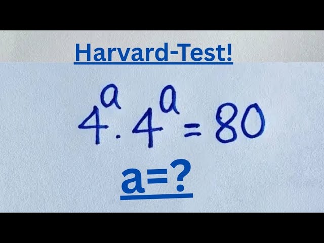 Solving for a in this nice exponential equation | Math Olympiad Mathematics 