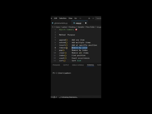 🐍 PYTHON LIST METHODS – MASTER THEM IN 60 SECONDS!