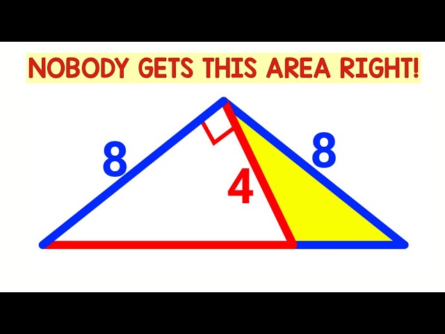 Nobody Believes the Real Answer! Finding the Shaded Area Puzzle | #Geometry 