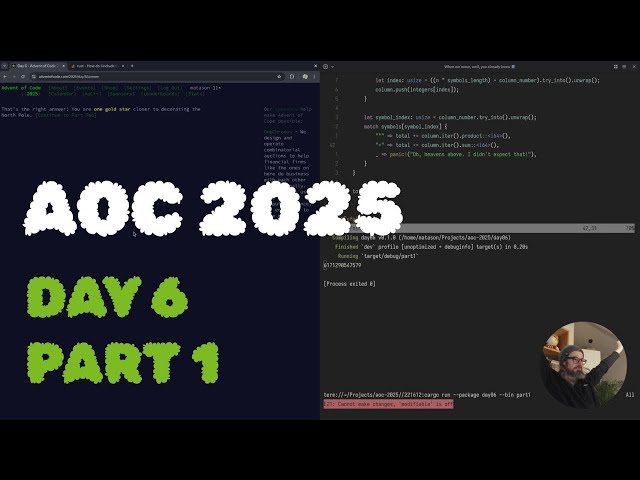 DAY 06/01 | Advent of Code 2025 | Rust | Trash Compactor