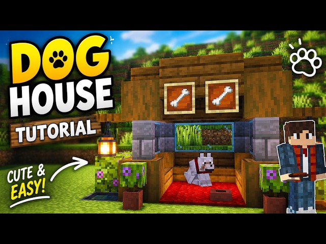 Easy Dog House Tutorial in Minecraft! 🦴🐶 #minecraft #minecrafttutorial
