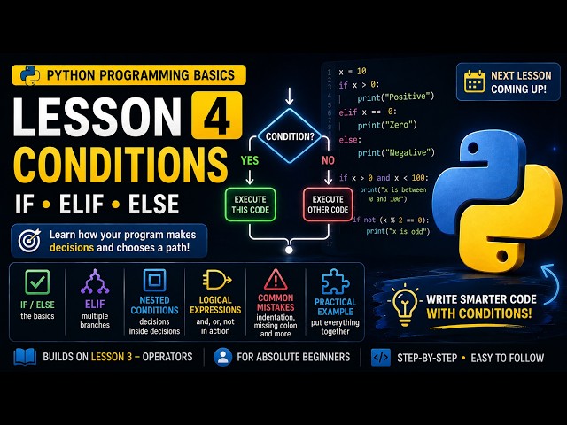 Lesson 4: Conditions | Python for Beginners