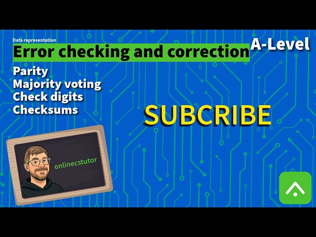 Error Checking and Correction - Parity, majority voting, check digits and checksums