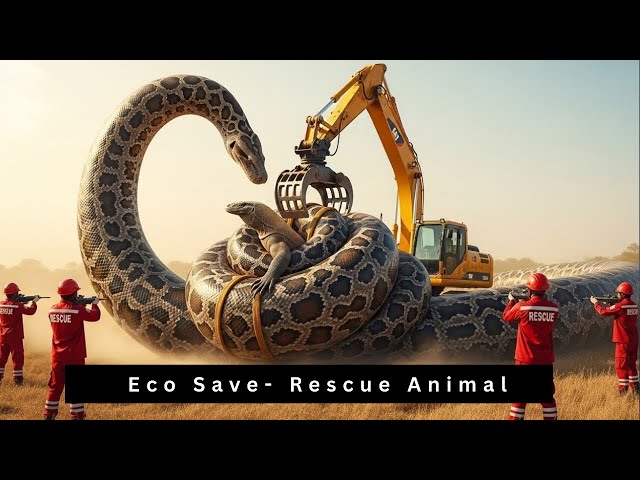 Brave Heroes Save Greedy Monitor Lizard from Dangerous Giant Mutant Python’s Attack🦎🐍