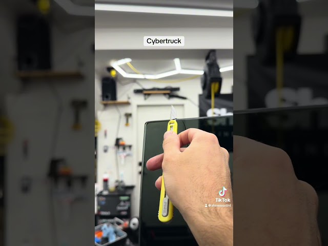 Right and Left tint cut process. Use a plastic knife to not scratch the tint