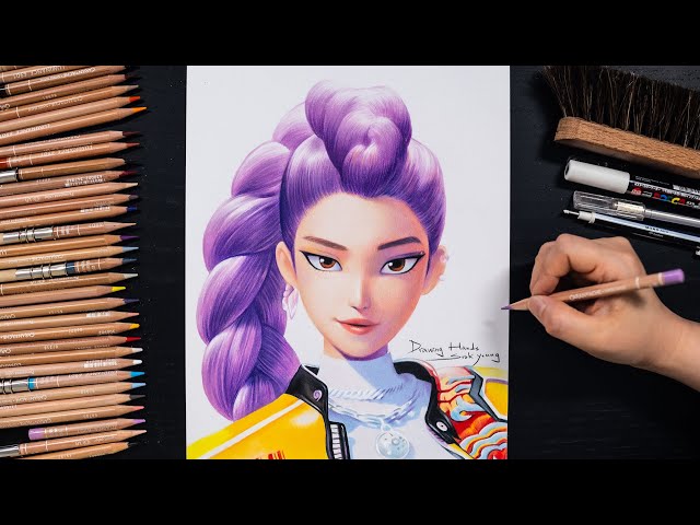 Drawing KPop Demon Hunters - Rumi (케이팝 데몬 헌터스 - 루미 그리기) [Drawing Hands]