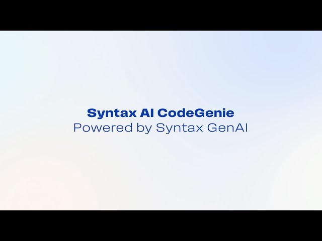 Introducing Syntax AI CodeGenie for SAP