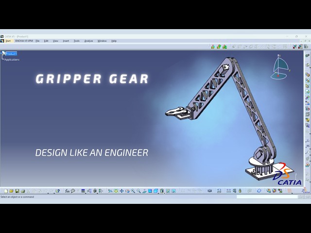 Gripper Gear – Small Arm Robot | CATIA V5 Design Series