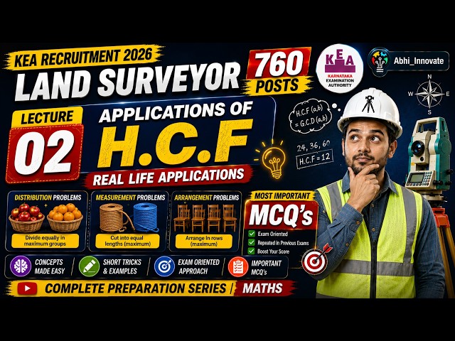 40. Applications of H.C.F & L.C.M - Maths | MCQ's| KEA Land Surveyor 2026 | Part-2 Technical Paper |