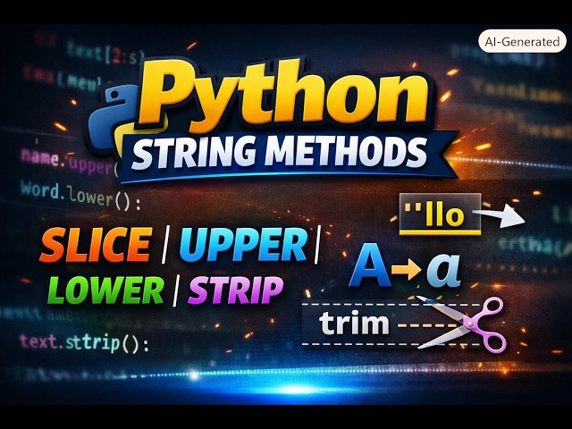 Python String Methods Explained | Slice, Upper/Lower, Strip