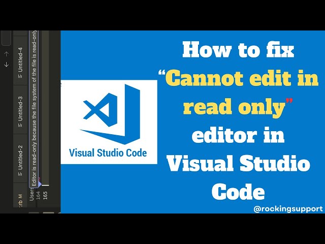 How to Fix “Cannot Edit in Read Only Editor” in Visual Studio Code | VS Code Error Solution